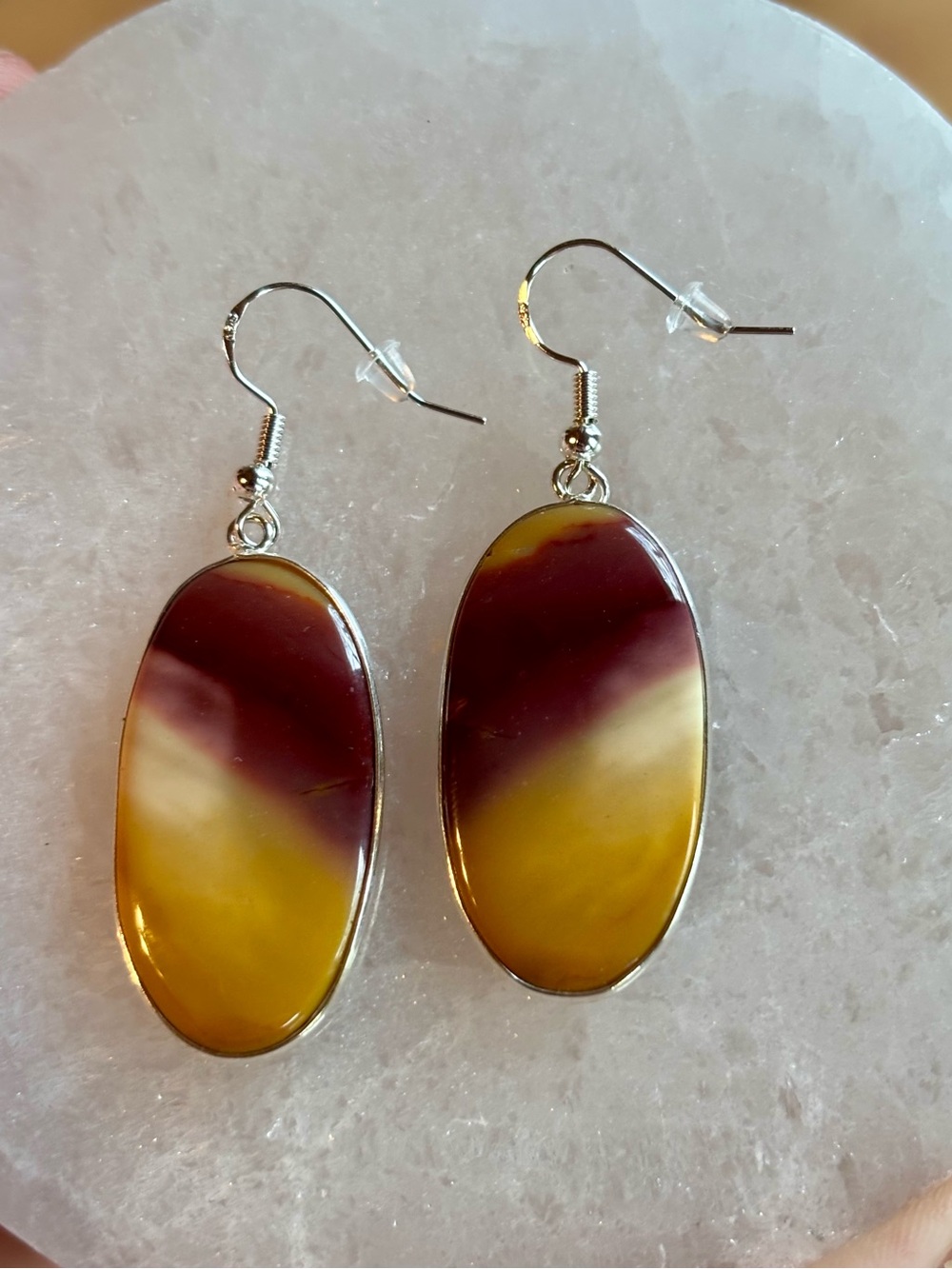 Australian Mookaite Crystal 925 Silver Earrings